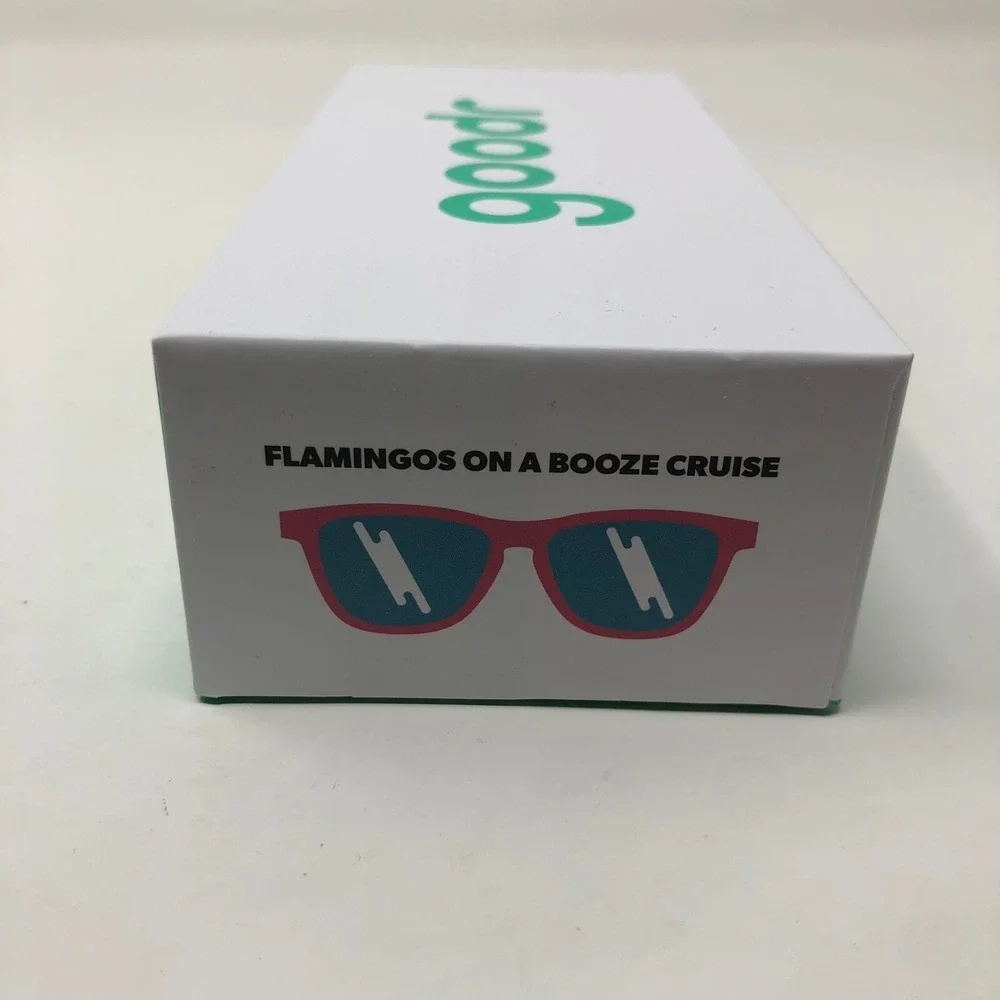 Goodr OG Flamingos On A Booze Cruise Sunglasses Pink Teal Reflective Mens Medium